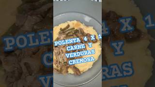 POLENTA 4X1 CREMOSA Y CON CARNE food polenta carne recetas music [upl. by Acnaiv333]