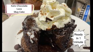 Keto Chocolate Lava mug Cake1 minute microwave Lava CakeLow CarbsKeto Healthy Recipe [upl. by Massiw]