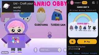 Sanrio Obby ll l Full Gameplay l UNI Craft your world [upl. by Brozak]