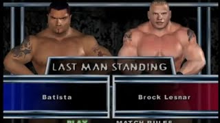 Batista vs Brock Lesnar Last Standing Match wwe pain [upl. by Kobylak777]