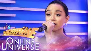 Sheena Belarmino sings TaguTaguan  Showtime Online Universe [upl. by Adnam]