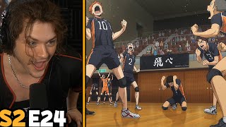 KARASUNO VS AOBA JOHSAI FINAL POINT  Haikyu Season 2 Episode 24 Reaction [upl. by Auberta]