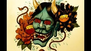 How to draw a Hannya Mask Tattoo Style By thebrokenpuppet [upl. by Assenahs]