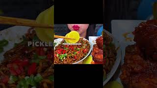 ASMR BLACK BEAN NOODLES SPICY FRIED CHICKEN PICKLED RADISH EATING SOUNDS [upl. by Eleumas]