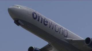 Oneworld Finnair Airbus A340300  Narita 【OHLQE】 [upl. by Lanie59]