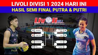 Hasil Lengkap Semi Final Livoli Divisi 1 2024Putra Dan Putri Hari Ini [upl. by Ahseid]