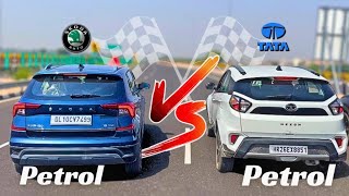 TATA NEXON VS SKODA KUSHAQ DRAG RACE  skodaindia domination 💪🔥 [upl. by Netnilc420]