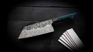 Forging a Damascus steel bunka knife [upl. by Lorena]