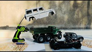 110 Scale RC Car  Benz G500AXIALSCX10 III Mud Bash 10 Army Truck Power [upl. by Gildea]