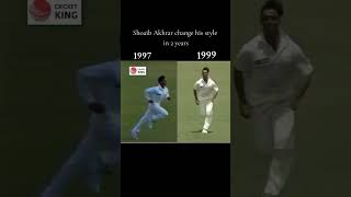 Shoiab akhtar bowling action 🙀 1997to2003 change actionyoutubeshorts shortsfeedcricketlover [upl. by Anerahs]