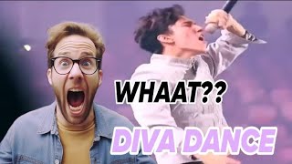 FIRST SHOCK REACTION  Dimash  Diva Dance Dimash reaction [upl. by Eremihc]