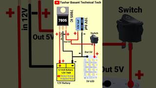 12 To Convert 5 Volt DC 7805 Regulator IC DIY Project shorts [upl. by Hutchins]