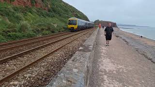 trains and a few tones  Dawlish station and the sea wall including 3 good crossovers on the 23624 [upl. by Otrevire255]