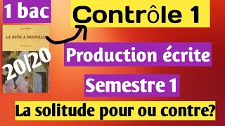 Contrôle de production écrite 1 semestre 1 français 1bac [upl. by Akimik]