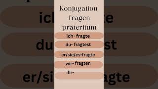 Fragen konjugation Regelmäßig verben deutschlernen deutsch [upl. by Kelwunn]