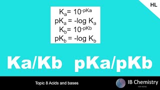 Calculations with Ka Kb pKa pKb HL [upl. by Ademla846]