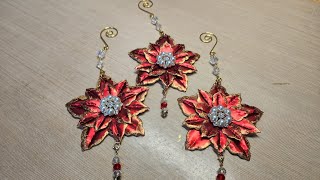 Heartfelt Creations festive poinsettia Christmas ornaments lets make it [upl. by Schuler933]