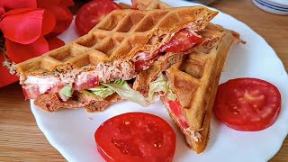 RECETTE GAUFRE SALÉE ✅الوافل المالحة بطريقة سهلة مع امولة 👩‍🍳 بنة على بنة 👌وسريعة [upl. by Ally351]