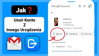 Jak usunąć konto Gmail z innego urządzenia❓ [upl. by Nnair]