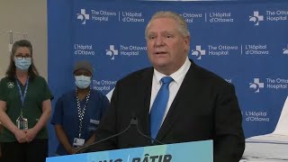 Ontario Premier Doug Ford discusses Ottawa hospital grant lifting of mask mandate – March 25 2022 [upl. by Kihtrak873]