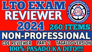 2024 LTO EXAM REVIEWER TAGALOG VERSION NON PROFESSIONAL DRIVERS LICENSE 260 ITEMS  PART 2 [upl. by Just]