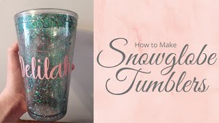 How to Make Snow Globe Tumblers with Elmers Glue  DIY Gifts for Friends and Family  Starbucks Cups [upl. by Elin]