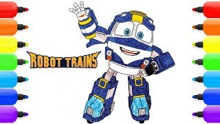 Coloring ROBOT TRAIN KAY ROBOT TRAIN Coloring Pages for kids Children [upl. by Sanez]