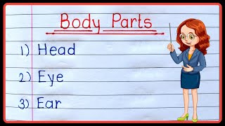 body parts name in english  body parts  vocabulary  body parts name  10 body parts name [upl. by Matthia]