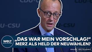 NEUWAHLEN quotDas war mein Vorschlagquot  Friedrich Merz CDU gegen SPD im WahlkampfModus [upl. by Denison918]