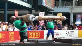 Zydrunas Savickas vs Robert Oberst  Log Press  Worlds Strongest Man 2018 Qualifiers [upl. by Haroved]