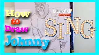 How to Draw JOHNNY the Gorilla from Illuminations SING dramaticparrot [upl. by Nujra351]