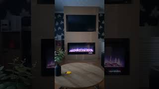 New Inmozata Electric Fire And Media Wall fyp review watchtillend diy renovation family love [upl. by Anaihr68]