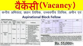 Aspirational Block Fellow  कनीय अभियंता  प्रधान लिपिक  उच्‍चवर्गीय लिपिक  अमीन Recruitment [upl. by Enirod418]