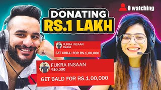 Donating RS 100000 to streamers with 0 WATCHING if they do the DARE  Shave head on Stream [upl. by Cowan]