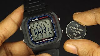 Casio W800H  Battery Replacement [upl. by Euqirdor]