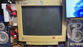 EIZO E51FS CRT Monitor from 1998 turn on amp degaussing [upl. by Eneri874]