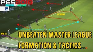 PES 2018 UNBEATEN Formation amp Tactics  INVINCIBLE Master League [upl. by Suqram419]