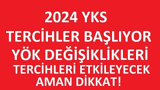 2024 YKS TERCİHLERİ BAŞLIYOR  YÖK DEĞİŞİKLİKLERİ TERCİHLERİ NASIL ETKİLER TABAN PUANI NASIL OLUR [upl. by Eittik]