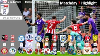 Highlights Summary Matchday 7 202425 EFL League One [upl. by Saunderson611]