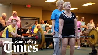 Look at grandma’s guns At 97 she flexes her muscle at Tampa Bay competition [upl. by Ilegna]