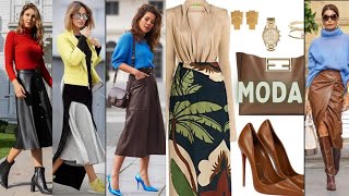 MODA TENDENCIA OTOÑO INVIERNO OUTFITS CON FALDAS PARA VESTIR BIEN EN TEMPORADA OTOÑO INVIERNO [upl. by Quirk]