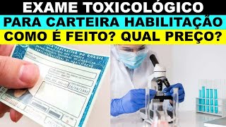 Como é feito o exame toxicológico para CHN C D E Qual valor Retira os pelos do braço [upl. by Crescentia]