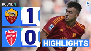 ROMAMONZA 10  HIGHLIGHTS  El Shaarawy wins it for Roma  Serie A 202324 [upl. by Ahtan]