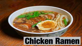 Japanese Style Chicken Ramen Easy Recipe  شوربة نودلز على الطريقه اليابانية رامن ياباني [upl. by Hieronymus804]