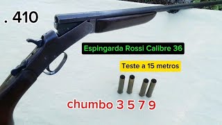 Espingarda rossi pomba calibre 36 teste de agrupamento com cartucho metálico [upl. by Ttoile563]