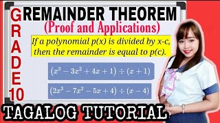 The Remainder Theorem Grade 10  Tagalog Tutorial  MathTV PH [upl. by Aicilihp]