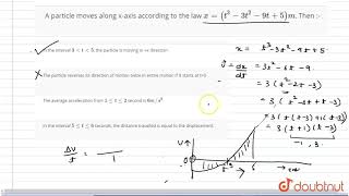 A particle moves along xaxis according to the law xt33t29t5m Then [upl. by Leivad]