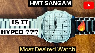 HMT Sangam Watch white Very rare amp Unique HMT Watch HMT Sangam white  most hyped HMT Quartz watch [upl. by Caiaphas]