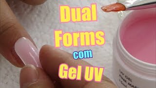 Dual Forms com Gel UV Rosa Leitoso [upl. by Phaih]