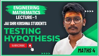 TESTING OF HYPOTHESISENGINEERING MATHS by Chirag Solanki [upl. by Drofub]